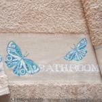 Butterflies - design for Bath towel - cross stitch pattern - by Marie-Anne Réthoret-Mélin (zoom 3)