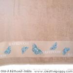 Butterflies - design for Bath towel - cross stitch pattern - by Marie-Anne Réthoret-Mélin (zoom 2)