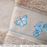 Butterflies - design for Guest towel - cross stitch pattern - by Marie-Anne Réthoret-Mélin (zoom 2)