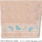 Butterflies - design for Hand towel - cross stitch pattern - by Marie-Anne Réthoret-Mélin (zoom 1)
