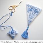 Blue dove scissor set - cross stitch pattern - by Marie-Anne Réthoret-Mélin (zoom 3)