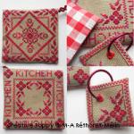 Kitchen potholder set (red) - cross stitch pattern - by Marie-Anne Réthoret-Mélin (zoom 3)