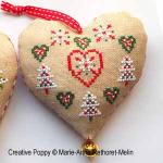 Marie-Anne Réthoret-Mélin - Christmas Hearts ornaments (cross stitch pattern) (zoom 2)