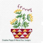 Herb pots - cross stitch pattern - by Maria Diaz (zoom 2)