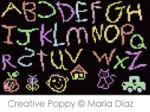 Chalkboard ABC - cross stitch pattern - by Maria Diaz (zoom 2)
