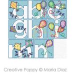Balloon alphabet - cross stitch pattern - by Maria Diaz (zoom 1)