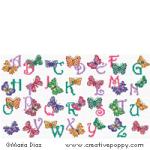 Butterfly alphabet - cross stitch pattern - by Maria Diaz (zoom 2)