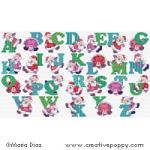 Fun Santa alphabet - cross stitch pattern - by Maria Diaz (zoom 4)