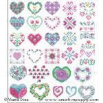 Hearts & Flowers motifs - cross stitch pattern - by Maria Diaz (zoom 2)