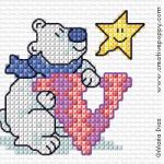 Penguin & Polar Bear alphabet - cross stitch pattern - by Maria Diaz (zoom 1)
