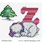 Penguin & Polar Bear alphabet - cross stitch pattern - by Maria Diaz (zoom 3)