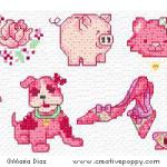 Maria Diaz - Favorite Pink mini motifs (cross stitch pattern chart) (zoom3)