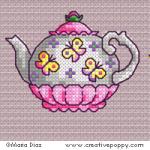 Teapot collection - cross stitch pattern - by Maria Diaz (zoom 1)