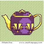 Teapot collection - cross stitch pattern - by Maria Diaz (zoom 3)