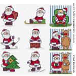 Christmas card motifs - Santa - cross stitch pattern - by Maria Diaz (zoom 3)
