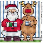 Christmas card motifs - Santa - cross stitch pattern - by Maria Diaz (zoom 2)
