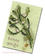 Vintage Postcard/Greeting card - Happy New Year! - cross stitch pattern - by Monique Bonnin (zoom 2)