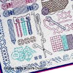 My sewing basket, blackwork pattern by Tams Creations, detail 2