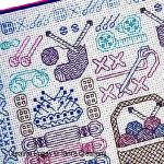 My sewing basket, blackwork pattern by Tams Creations, detail 3