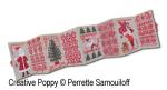 Perrette Samouiloff - 8 Red Card-size Christmas ornaments (cross stitch pattern chart) (zoom 2)