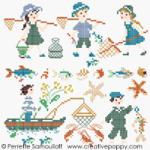 Gone fishing - color version (small pattern) - cross stitch pattern - by Perrette Samouiloff (zoom 3)