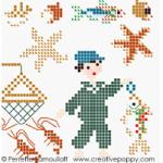 Gone fishing - color version (small pattern) - cross stitch pattern - by Perrette Samouiloff (zoom 2)