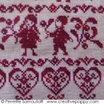 Red Christmas Sampler - cross stitch pattern - by Perrette Samouiloff (zoom 2)