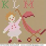Teddies & Toddlers collection  - For baby girls - cross stitch pattern - by Perrette Samouiloff (zoom 1)