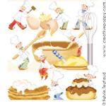Busy Baking cakes - cross stitch pattern - by Sylvie Teytaud (zoom 4)
