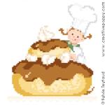 Busy Baking cakes - cross stitch pattern - by Sylvie Teytaud (zoom 1)