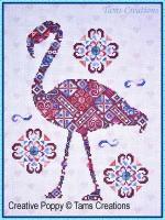 Tam\'s Creations - Flamingopatches (cross stitch pattern chart) (zoom 4)