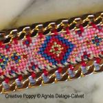 Agnès Delage-Calvet - Curb Chain Bracelet jewelry project with tutorial and cross stitch pattern chart (zoom3)