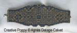 Agnès Delage-Calvet -  Lace-pattern Cuff bracelet jewelry project with tutorial and cross stitch pattern chart (zoom 2)
