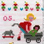 Clara - Birth sampler - cross stitch pattern - by Agnès Delage-Calvet (zoom 2)