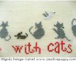 Time spent with cats - cross stitch pattern - by Agnès Delage-Calvet (zoom 2)