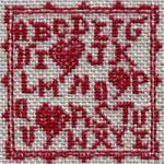 Love sampler - cross stitch pattern - by Agnès Delage-Calvet (zoom 1)