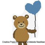 Alessandra Adelaide Needleworks - B is for Bear - Animal Alphabet zoom 1 (cross stitch chart)