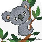 Alessandra Adelaide Needleworks - K is for Koala - Animal Alphabet zoom 1 (cross stitch chart)