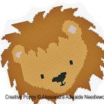 Alessandra Adelaide Needleworks - L is for Lion - Animal Alphabet zoom 1 (cross stitch chart)