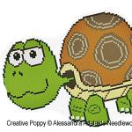 Alessandra Adelaide Needleworks - T is for Turtle - Animal Alphabet zoom 1 (cross stitch chart)