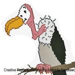 Alessandra Adelaide Needleworks - V is for Vulture - Animal Alphabet zoom 1 (cross stitch chart)