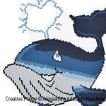 Alessandra Adelaide Needleworks - W is for Whale - Animal Alphabet zoom 1 (cross stitch chart)