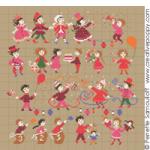 Happy Childhood collection  - Birthday party - cross stitch pattern - by Perrette Samouiloff (zoom 3)