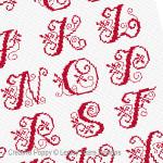 Lesley Teare Designs - Alphabet Scroll zoom 2 (cross stitch chart)