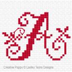 Lesley Teare Designs - Alphabet Scroll zoom 4 (cross stitch chart)