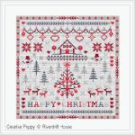 Riverdrift House - Happy Christmas Sampler  zoom 4 (cross stitch chart)