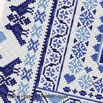 Riverdrift House - Hungarian Blue Square zoom 4 (cross stitch chart)