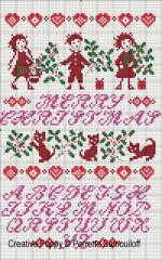 Xmas kitten ABC - cross stitch pattern - by Perrette Samouiloff (zoom 4)