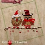 Chouett\'alors - Christmas Owls Duo zoom 2 (cross stitch chart)