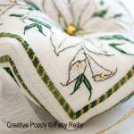 Faby Reilly - White Lily Biscornu (cross stitch pattern chart) (zoom1)